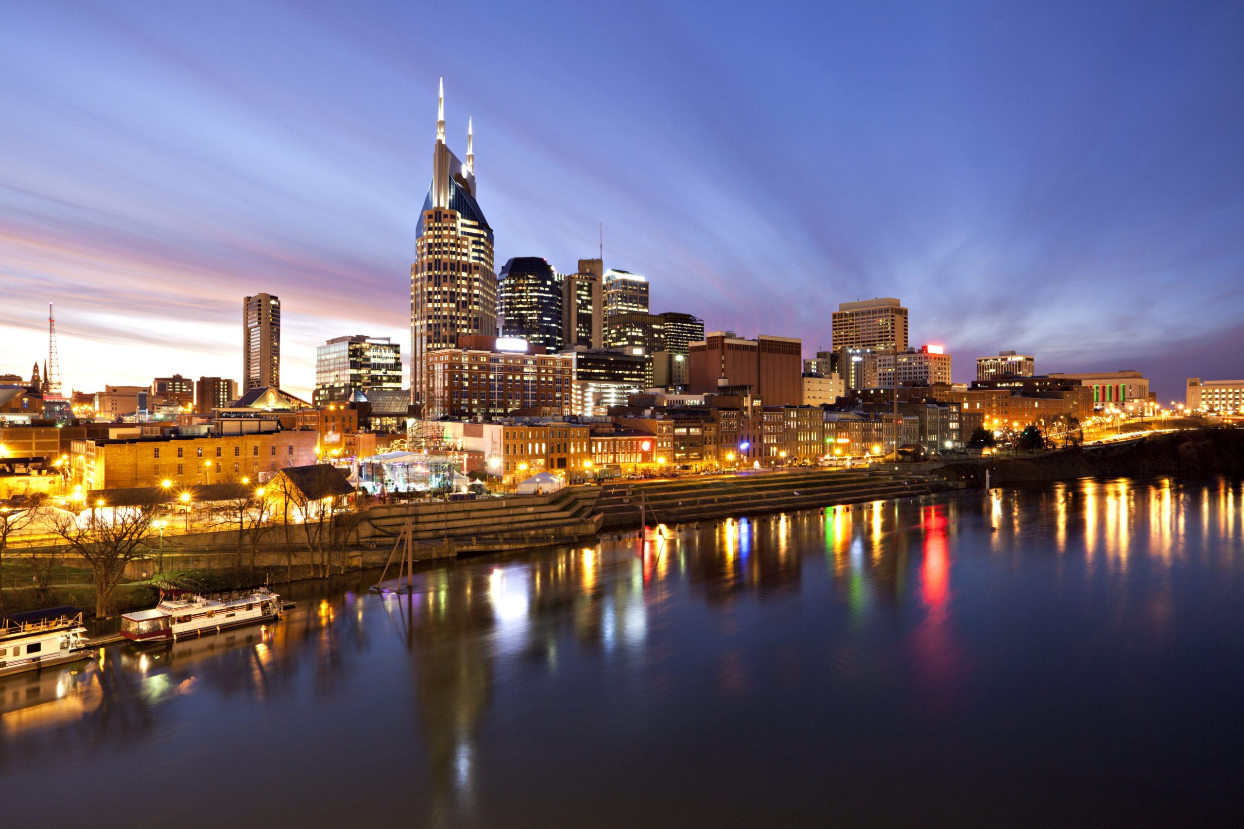 Nashville Tennessee skyline at twilight