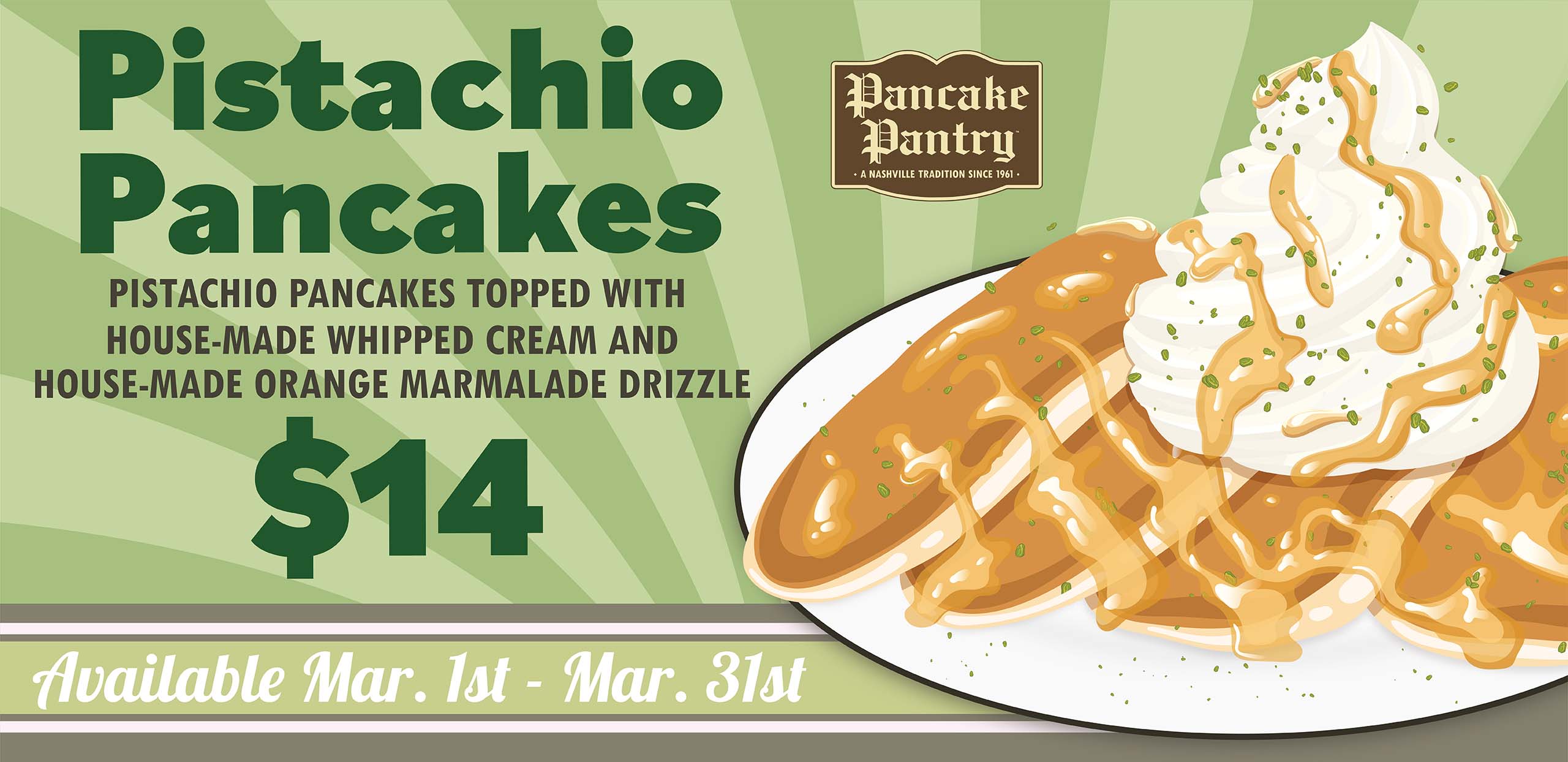Pancake Pantry Pistachio Pancakes for Breakfast in March