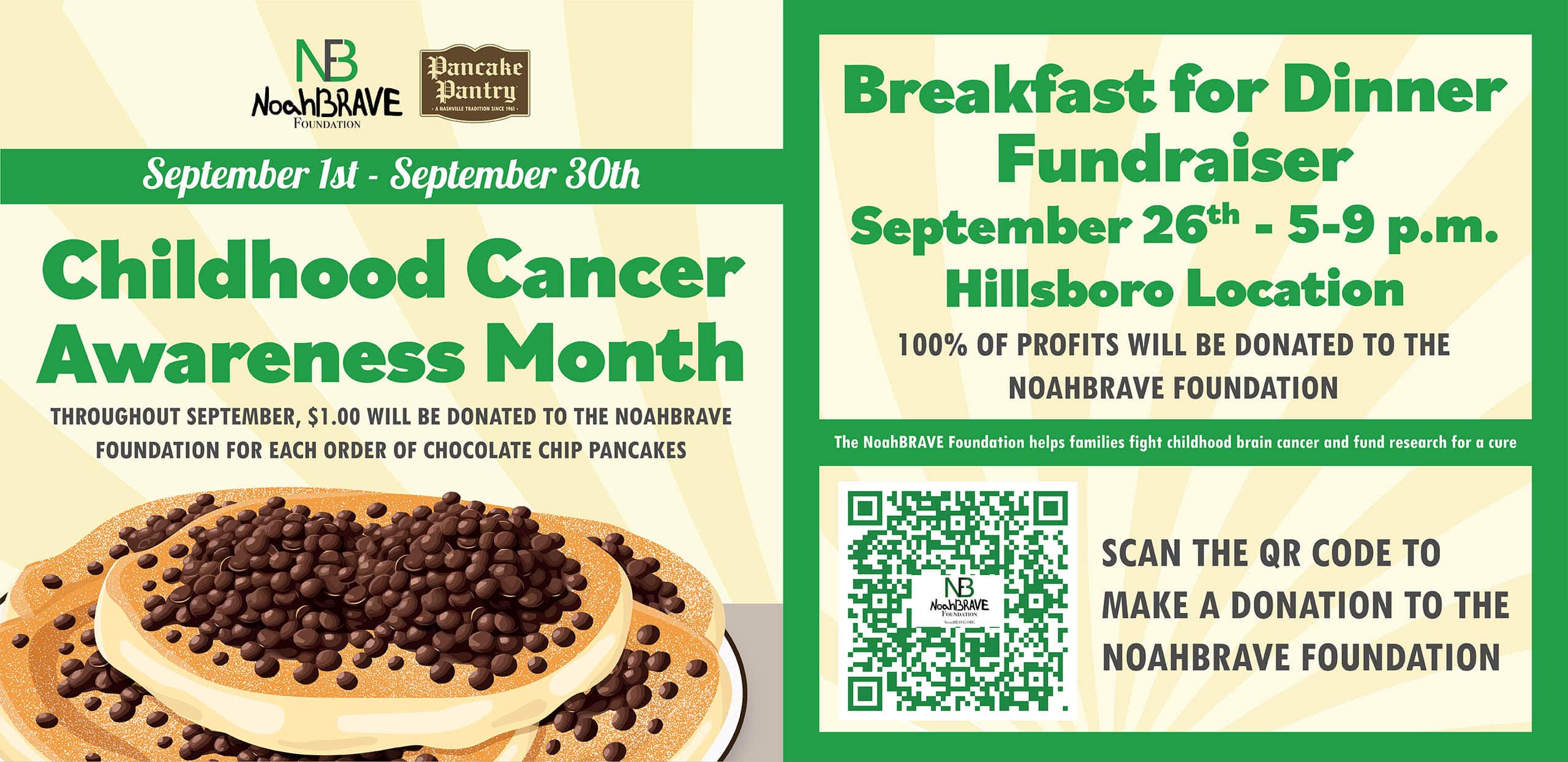 The Pancake Pantry Fundraiser for NoahBrave
