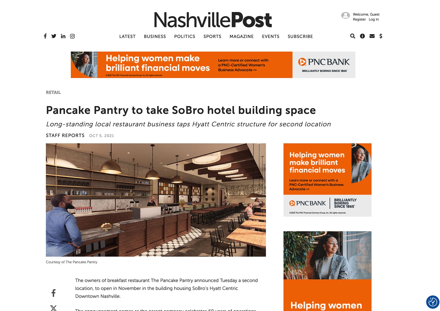 Pancake Pantry to Take SoBro Hotel Building Space